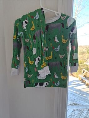 Little Sleepies Green Farm Animal Two Piece Set